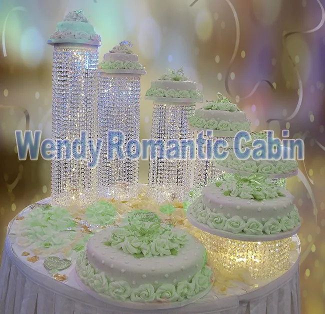 Grand carré gâteau acrylique stand mariage display 6 "tall